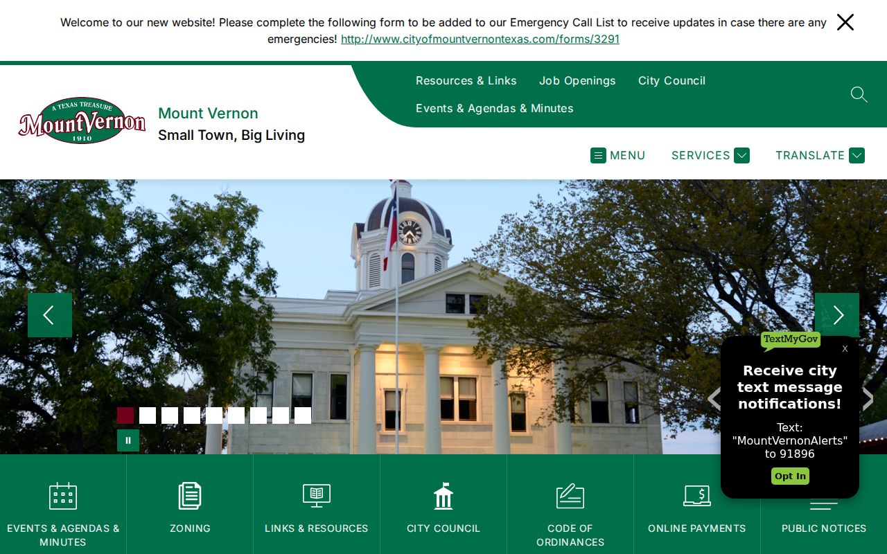 Mount Vernon criminal records City Hall navigation