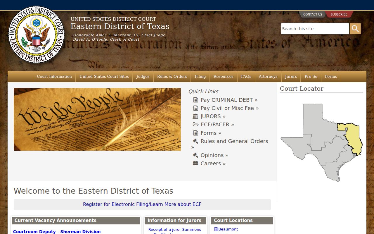 Mount Vernon criminal records federal district court site