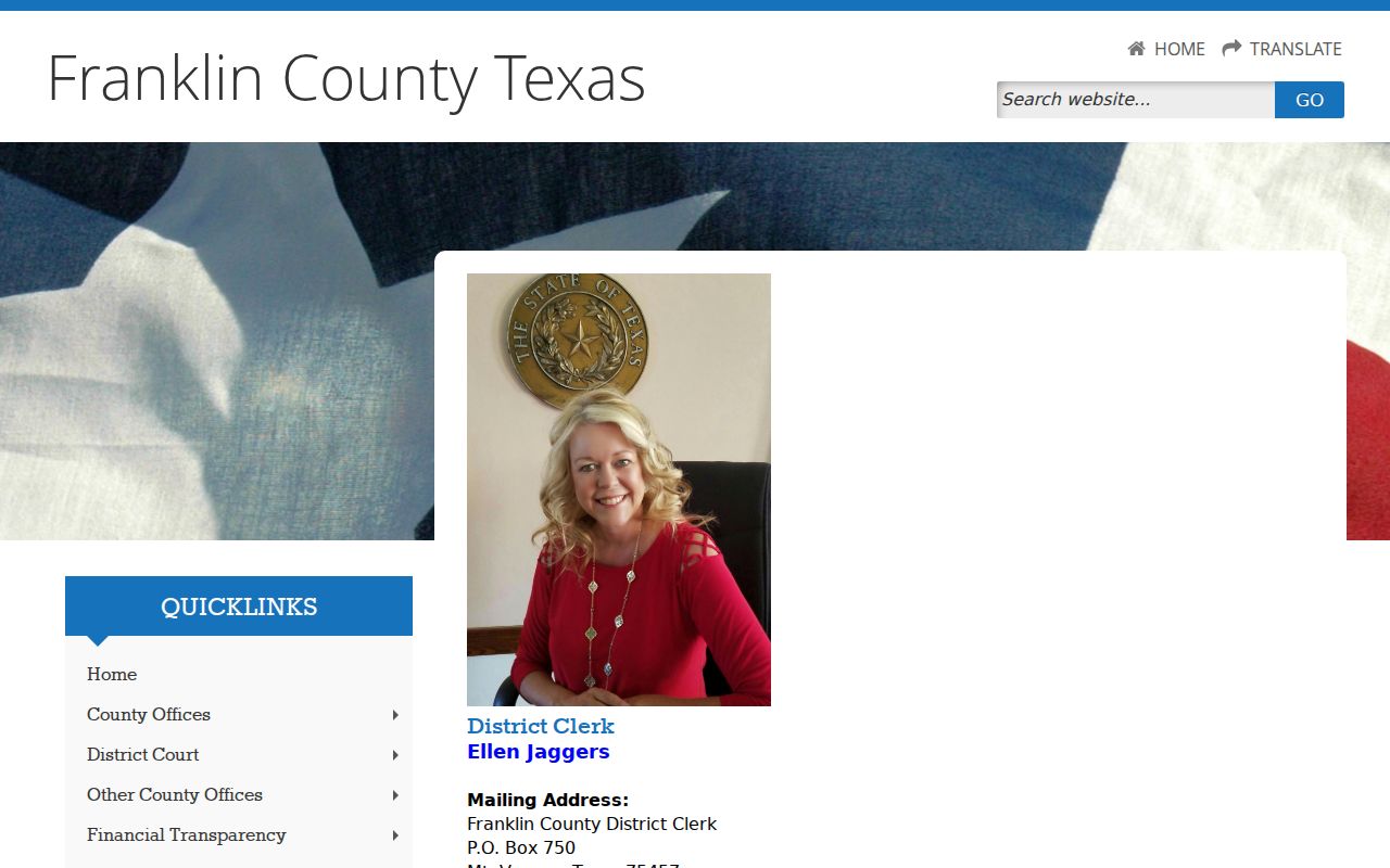 Franklin County criminal records District Clerk felony counter